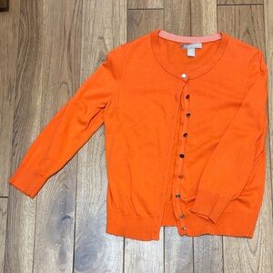 Banana Republic Vibrant Orange 3/4 sleeve Cardigan
